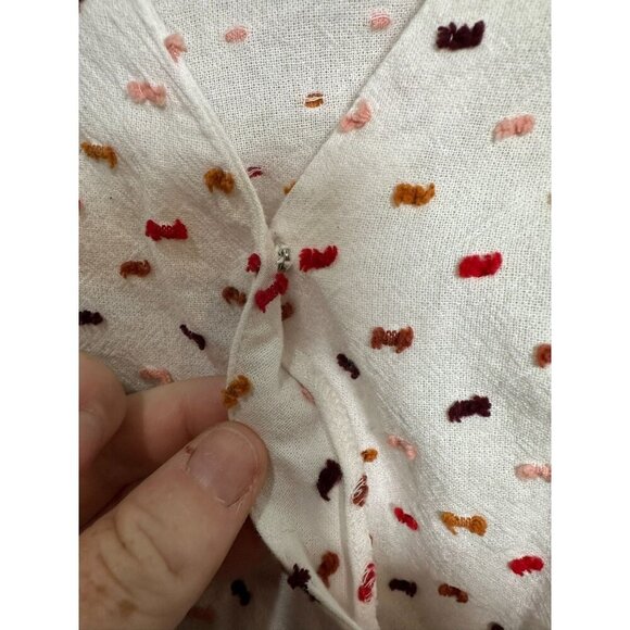 Madewell Ruffle‑Hem Wrap Top in Clipdot Size Small Embroidered As Seen on TV - Picture 5 of 10